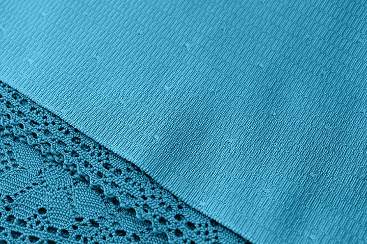 撫松庵ゆかた帯レース帯 ターコイズ(青緑色系)【半幅帯】【送料無料
