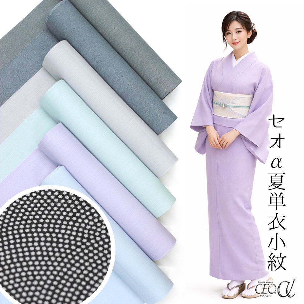 セオα単衣・夏の鮫小紋 青海鮫【お仕立て付き価格】 抜き紋・縫い紋可